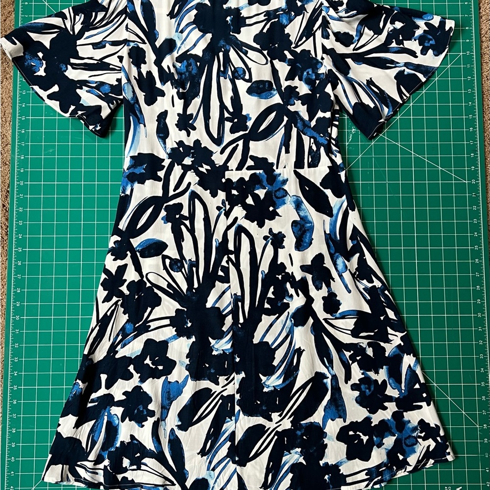 Floral Blue and White Kids Dress